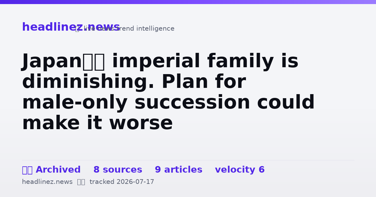 Visual summary for Japan’s imperial family is diminishing. Plan for male-only succession could make it worse