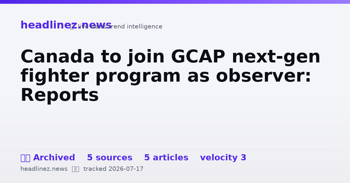 Visual summary for Canada to join GCAP next-gen fighter program as observer: Reports