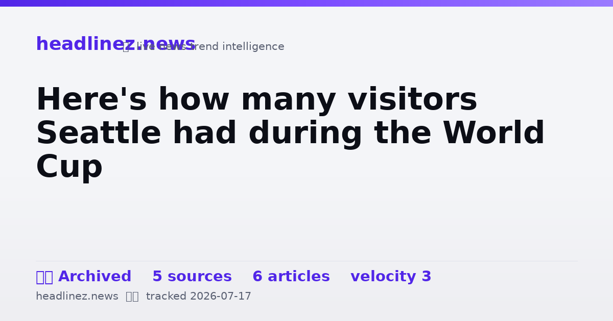Visual summary for Here's how many visitors Seattle had during the World Cup