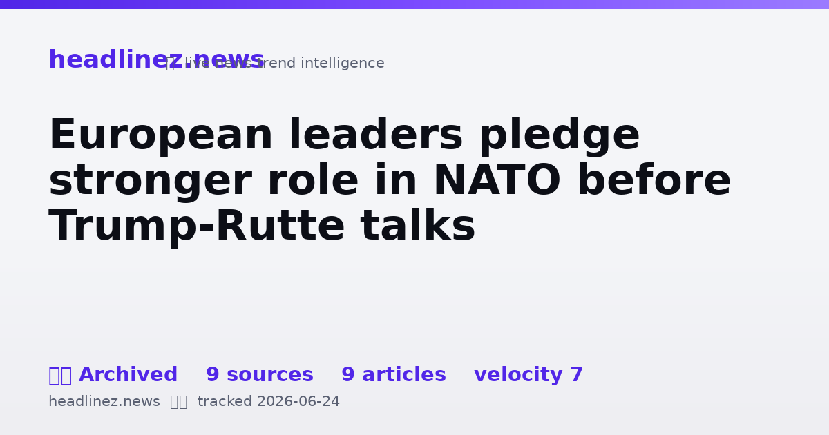 Visual summary for European leaders pledge stronger role in NATO before Trump-Rutte talks