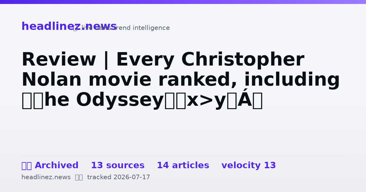 Visual summary for Review | Every Christopher Nolan movie ranked, including ‘The Odyssey’