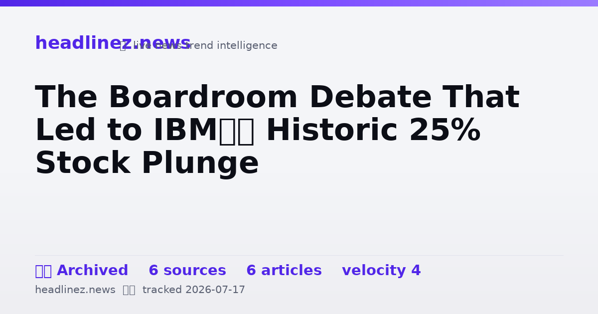 Visual summary for The Boardroom Debate That Led to IBM’s Historic 25% Stock Plunge