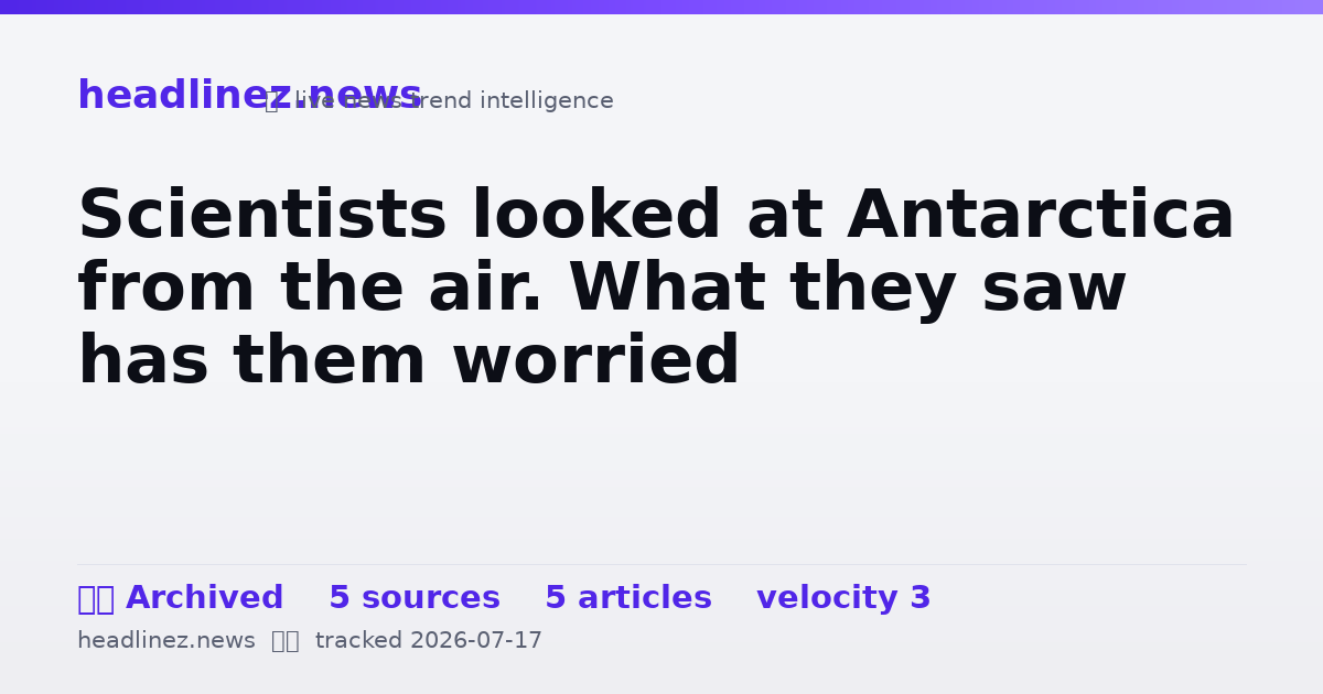 Visual summary for Scientists looked at Antarctica from the air. What they saw has them worried