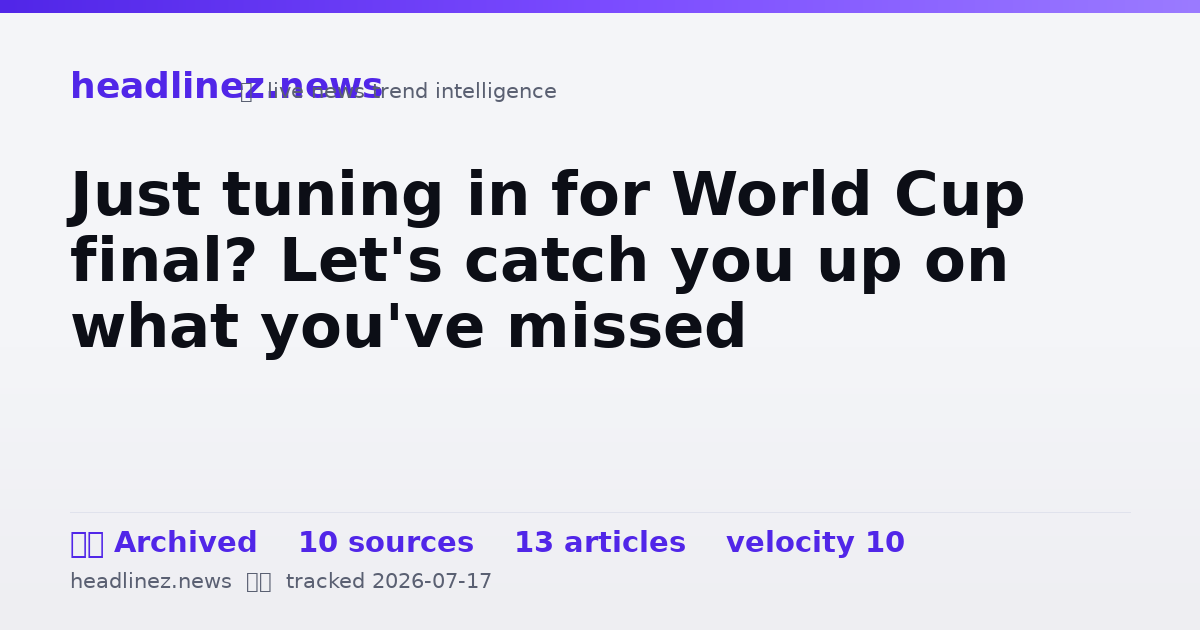 Visual summary for Just tuning in for World Cup final? Let's catch you up on what you've missed