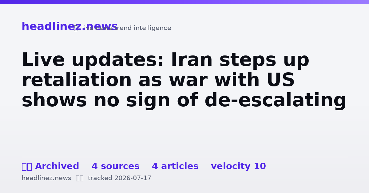 Visual summary for Live updates: Iran steps up retaliation as war with US shows no sign of de-escalating