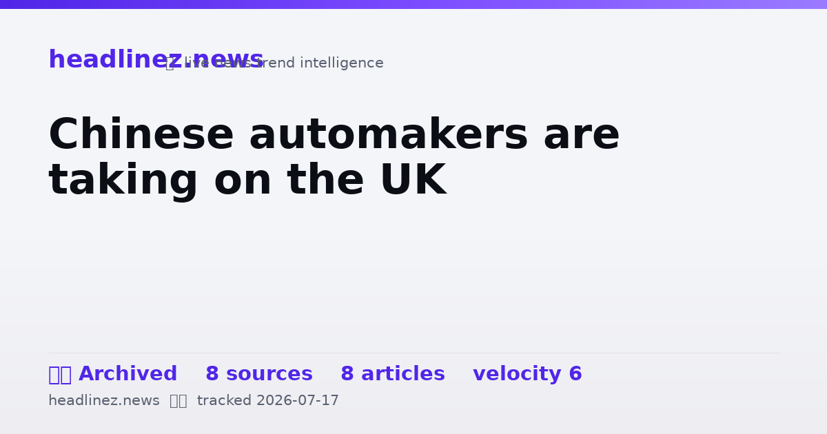 Visual summary for Chinese automakers are taking on the UK