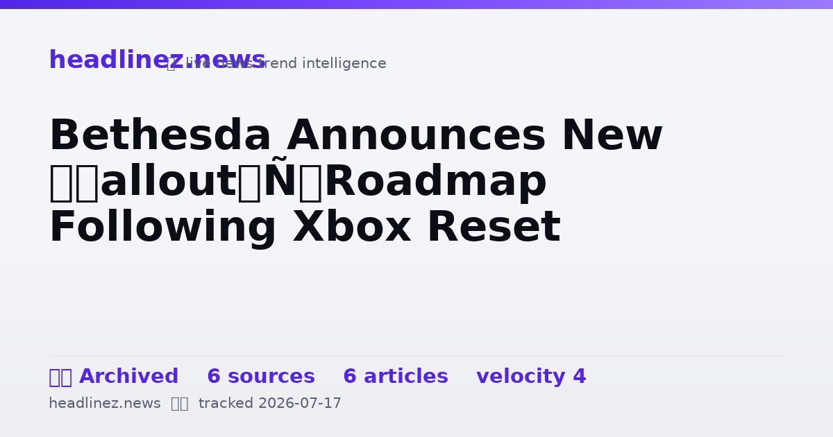 Visual summary for Bethesda Announces New ‘Fallout’ Roadmap Following Xbox Reset