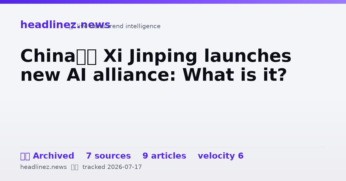 Visual summary for China’s Xi Jinping launches new AI alliance: What is it?