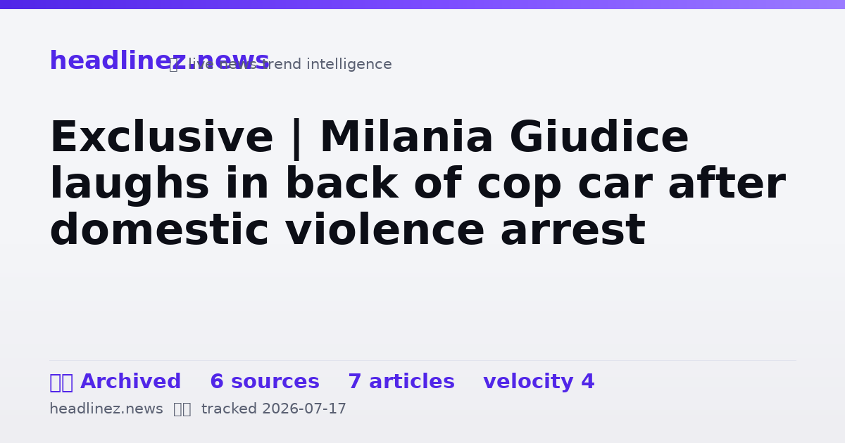 Visual summary for Exclusive | Milania Giudice laughs in back of cop car after domestic violence arrest