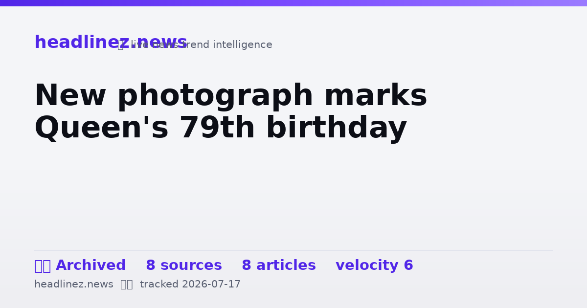 Visual summary for New photograph marks Queen's 79th birthday