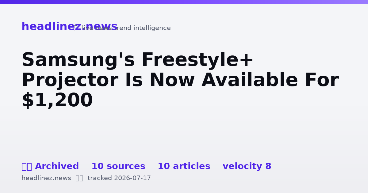 Visual summary for Samsung's Freestyle+ Projector Is Now Available For $1,200