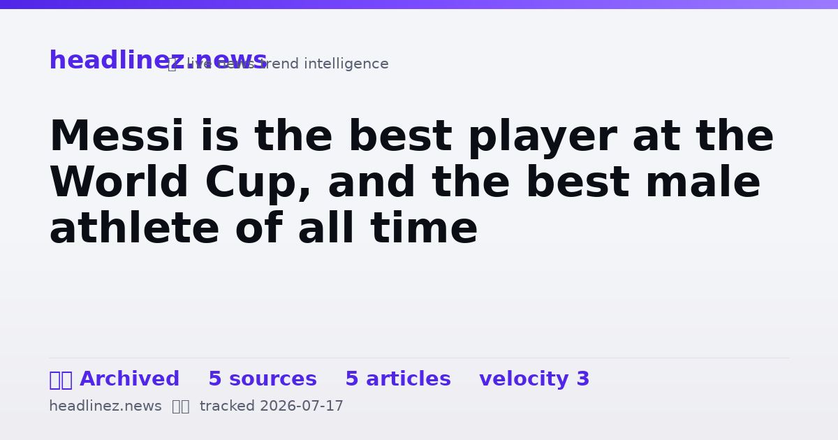 Visual summary for Messi is the best player at the World Cup, and the best male athlete of all time