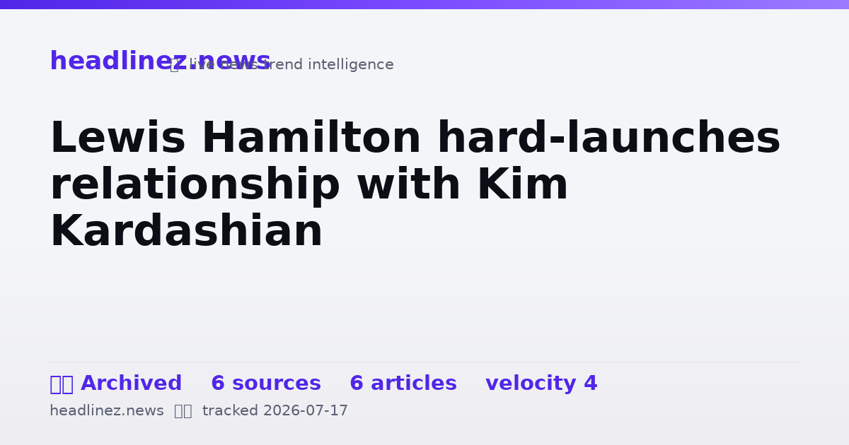 Visual summary for Lewis Hamilton hard-launches relationship with Kim Kardashian