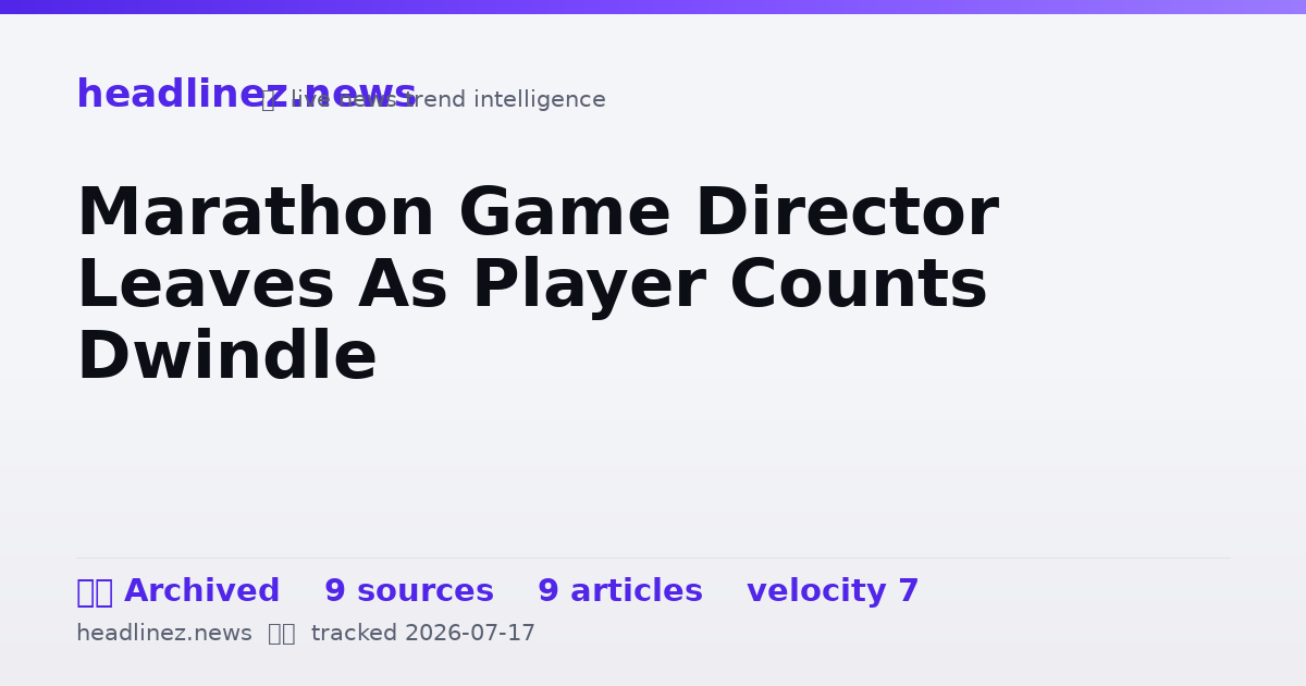 Visual summary for Marathon Game Director Leaves As Player Counts Dwindle