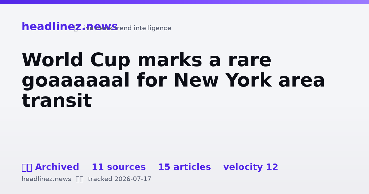 Visual summary for World Cup marks a rare goaaaaaal for New York area transit