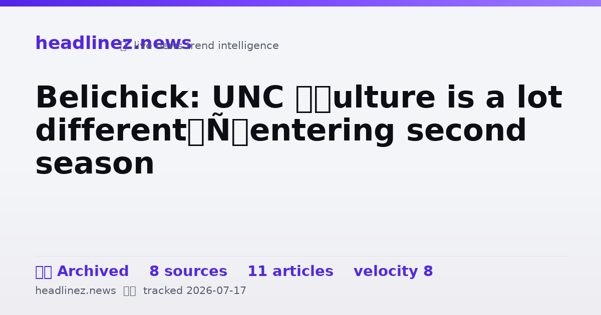 Visual summary for Belichick: UNC ‘culture is a lot different’ entering second season