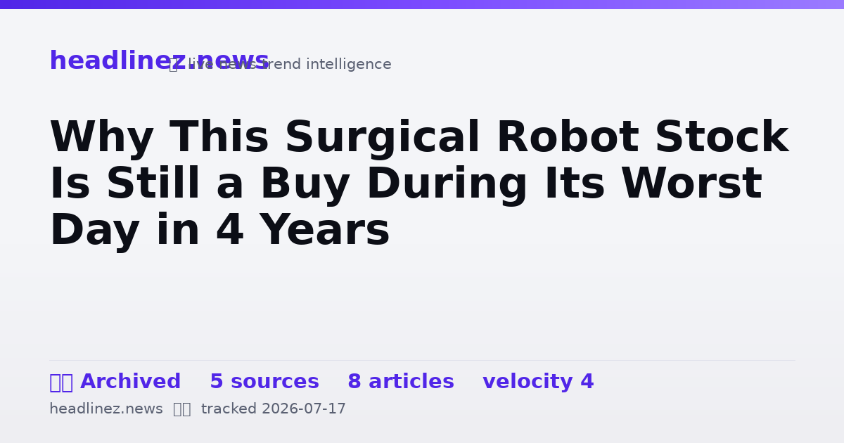 Visual summary for Why This Surgical Robot Stock Is Still a Buy During Its Worst Day in 4 Years