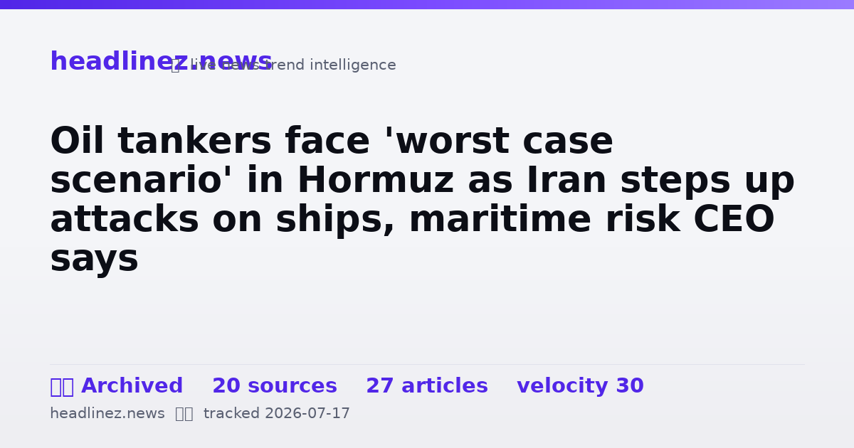 Visual summary for Oil tankers face 'worst case scenario' in Hormuz as Iran steps up attacks on ships, maritime risk CEO says