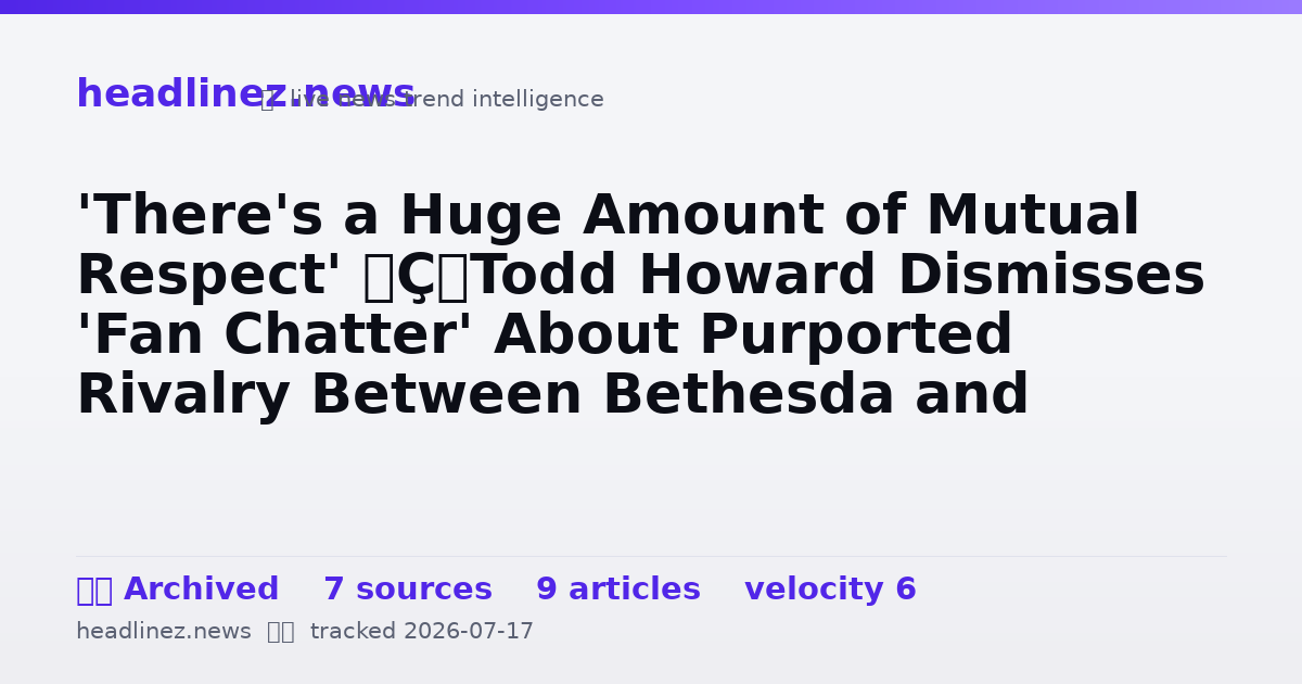 Visual summary for 'There's a Huge Amount of Mutual Respect' — Todd Howard Dismisses 'Fan Chatter' About Purported Rivalry Between Bethesda and Fallout: New Vegas Developer Obsidian