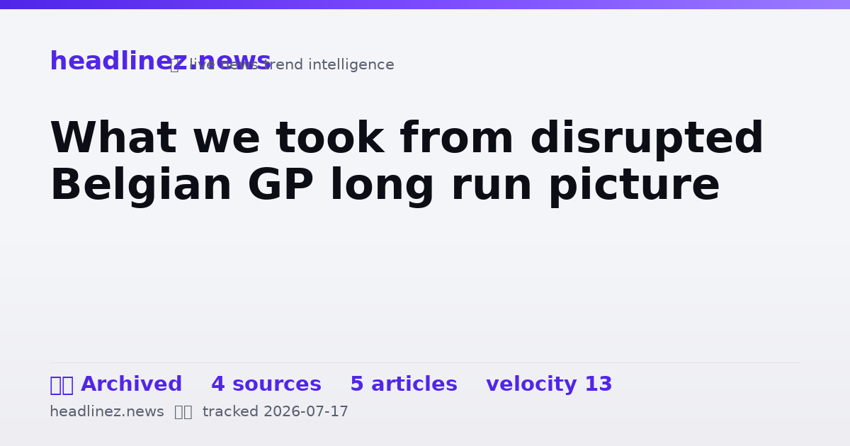Visual summary for What we took from disrupted Belgian GP long run picture
