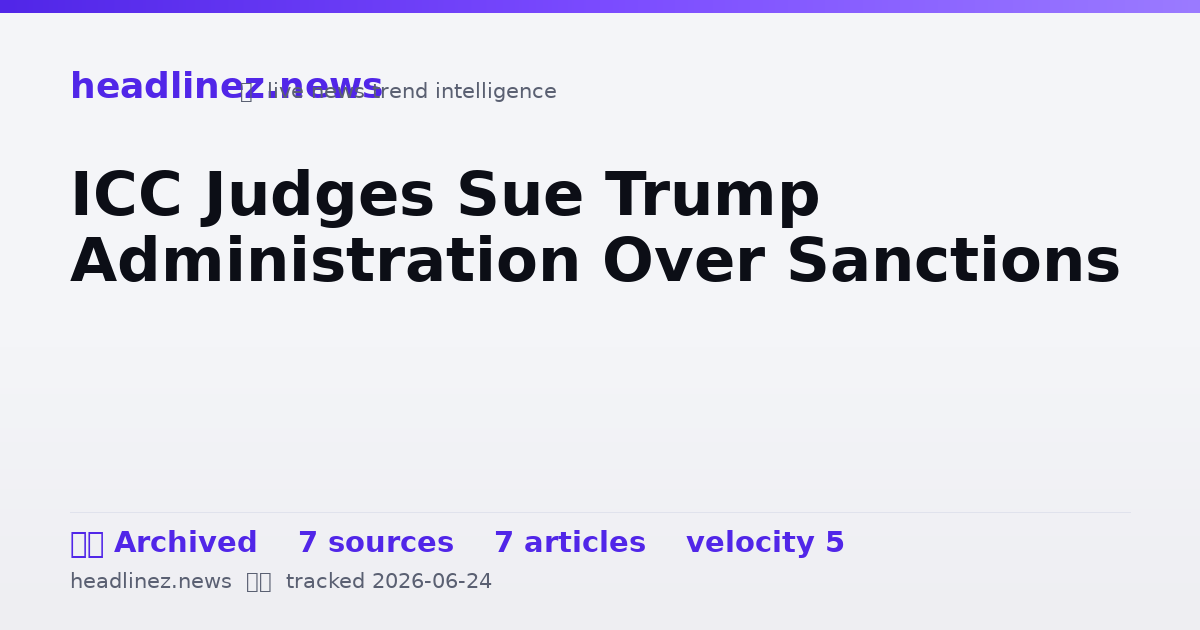 Visual summary for ICC Judges Sue Trump Administration Over Sanctions