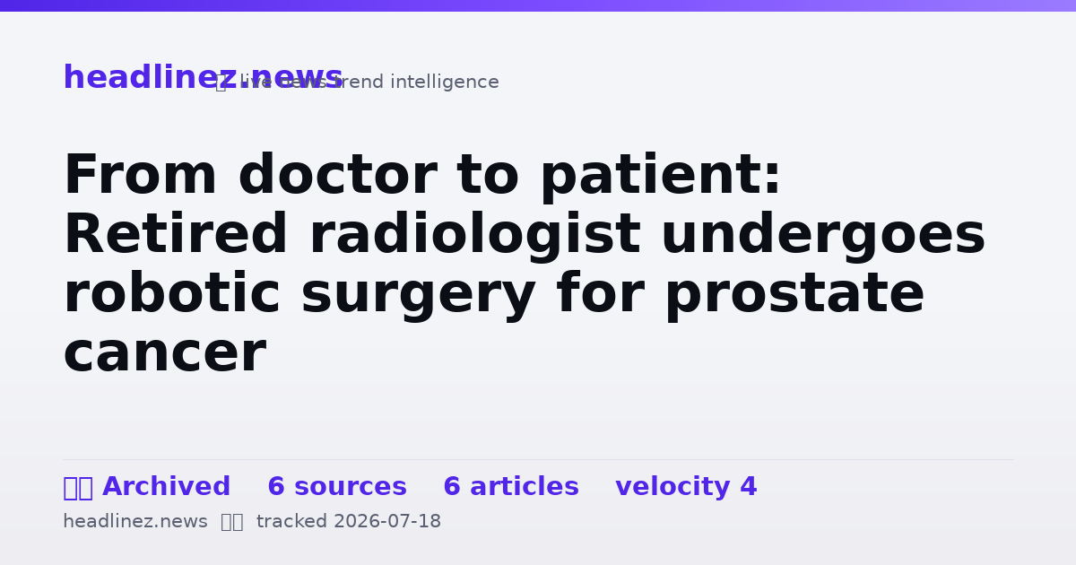 Visual summary for From doctor to patient: Retired radiologist undergoes robotic surgery for prostate cancer