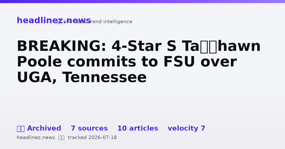 Visual summary for BREAKING: 4-Star S Ta’Shawn Poole commits to FSU over UGA, Tennessee