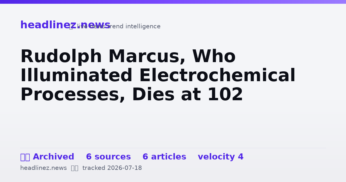 Visual summary for Rudolph Marcus, Who Illuminated Electrochemical Processes, Dies at 102