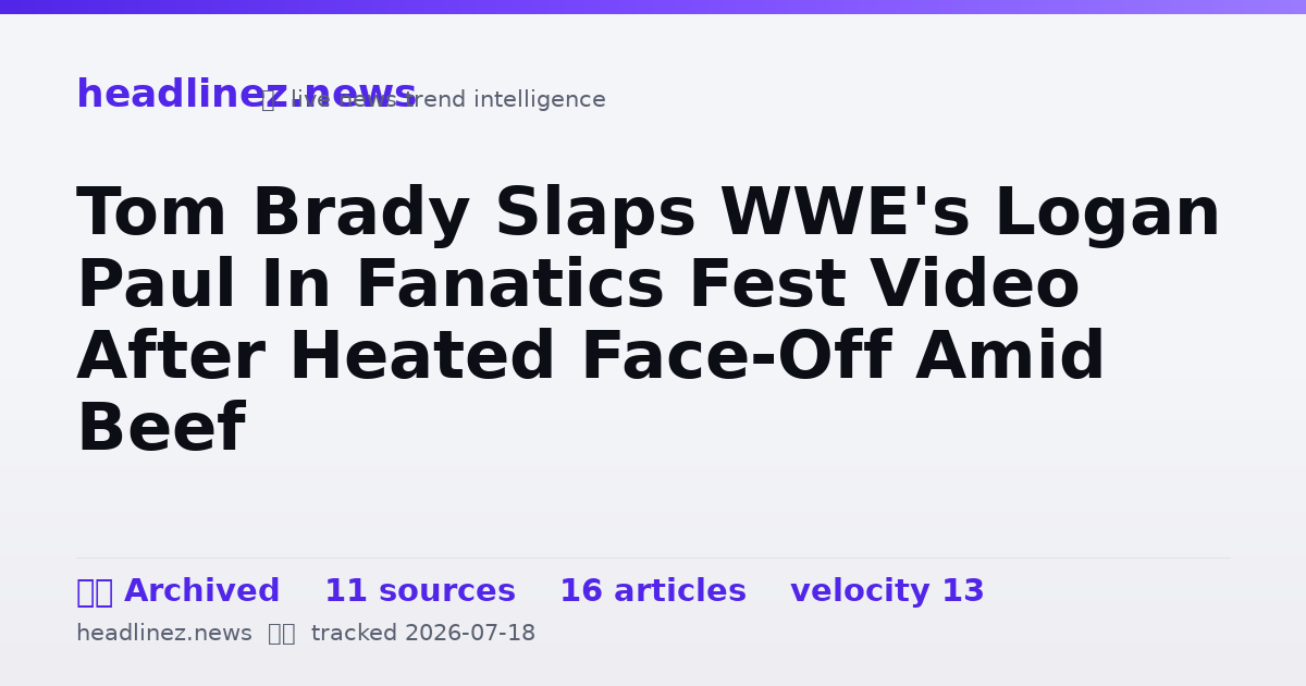 Visual summary for Tom Brady Slaps WWE's Logan Paul In Fanatics Fest Video After Heated Face-Off Amid Beef