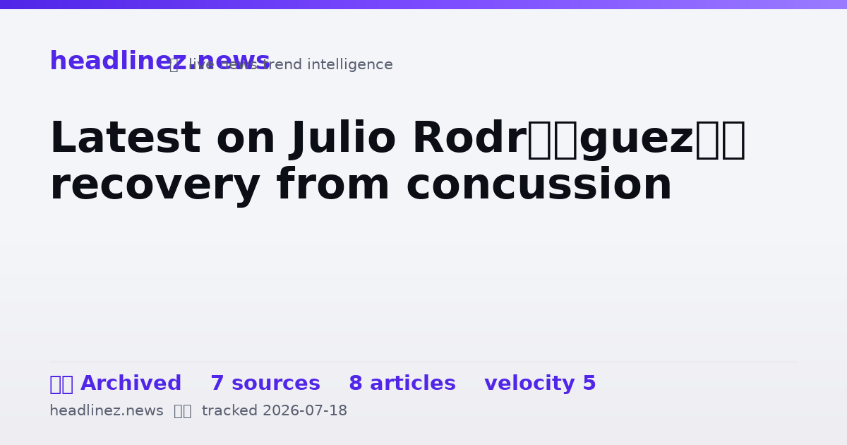 Visual summary for Latest on Julio Rodríguez’s recovery from concussion
