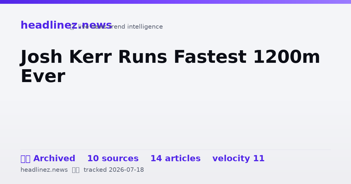 Visual summary for Josh Kerr Runs Fastest 1200m Ever