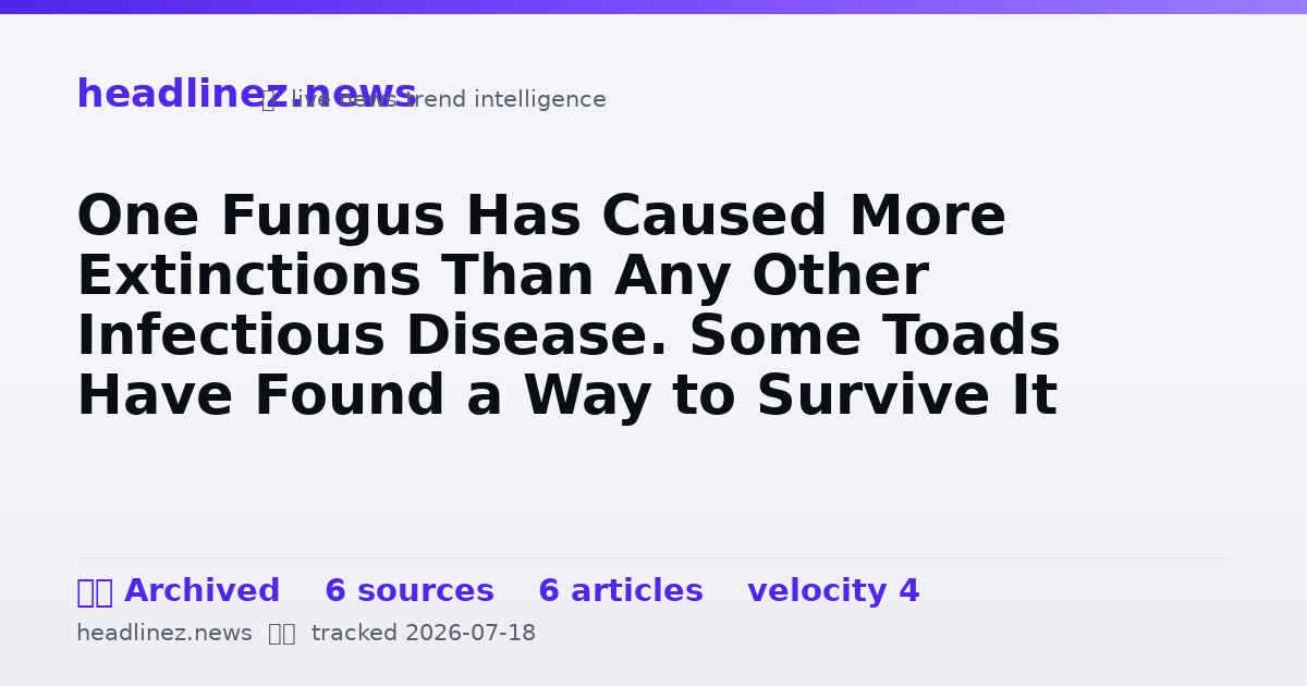 Visual summary for One Fungus Has Caused More Extinctions Than Any Other Infectious Disease. Some Toads Have Found a Way to Survive It