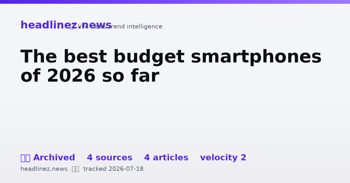 Visual summary for The best budget smartphones of 2026 so far