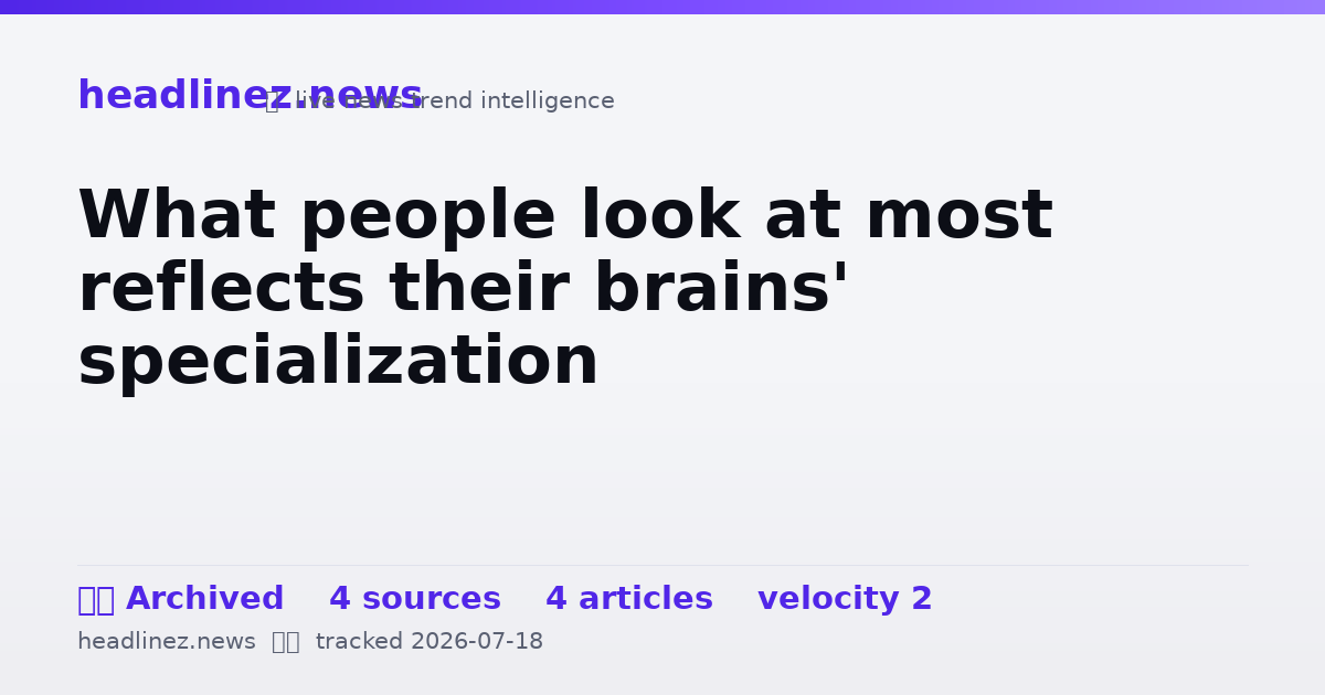 Visual summary for What people look at most reflects their brains' specialization
