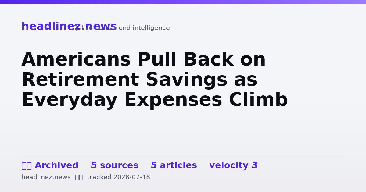 Visual summary for Americans Pull Back on Retirement Savings as Everyday Expenses Climb