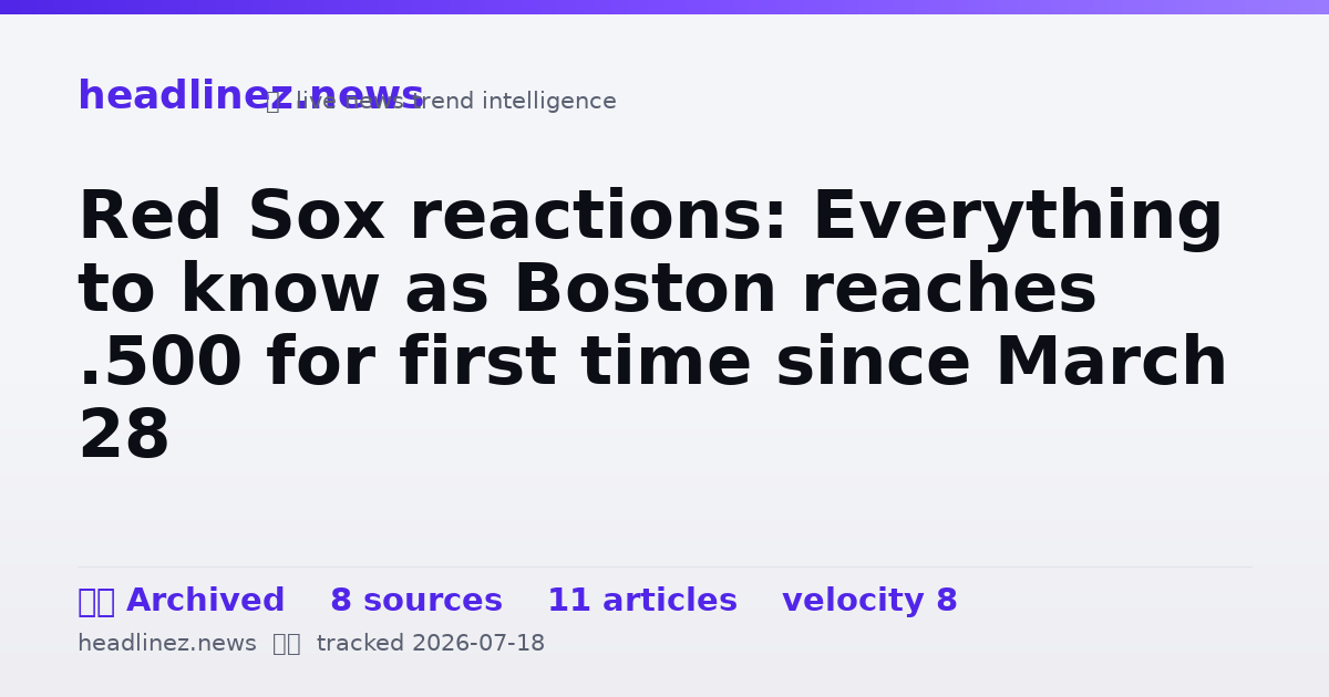 Visual summary for Red Sox reactions: Everything to know as Boston reaches .500 for first time since March 28