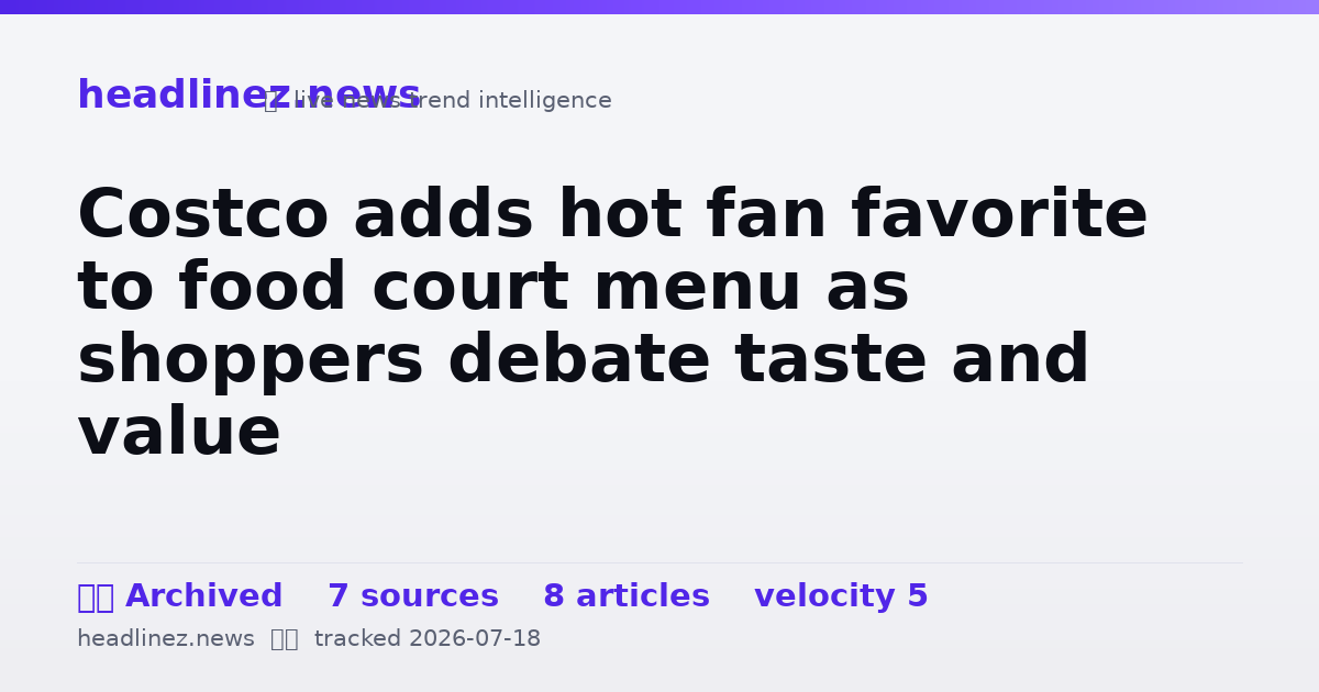 Visual summary for Costco adds hot fan favorite to food court menu as shoppers debate taste and value