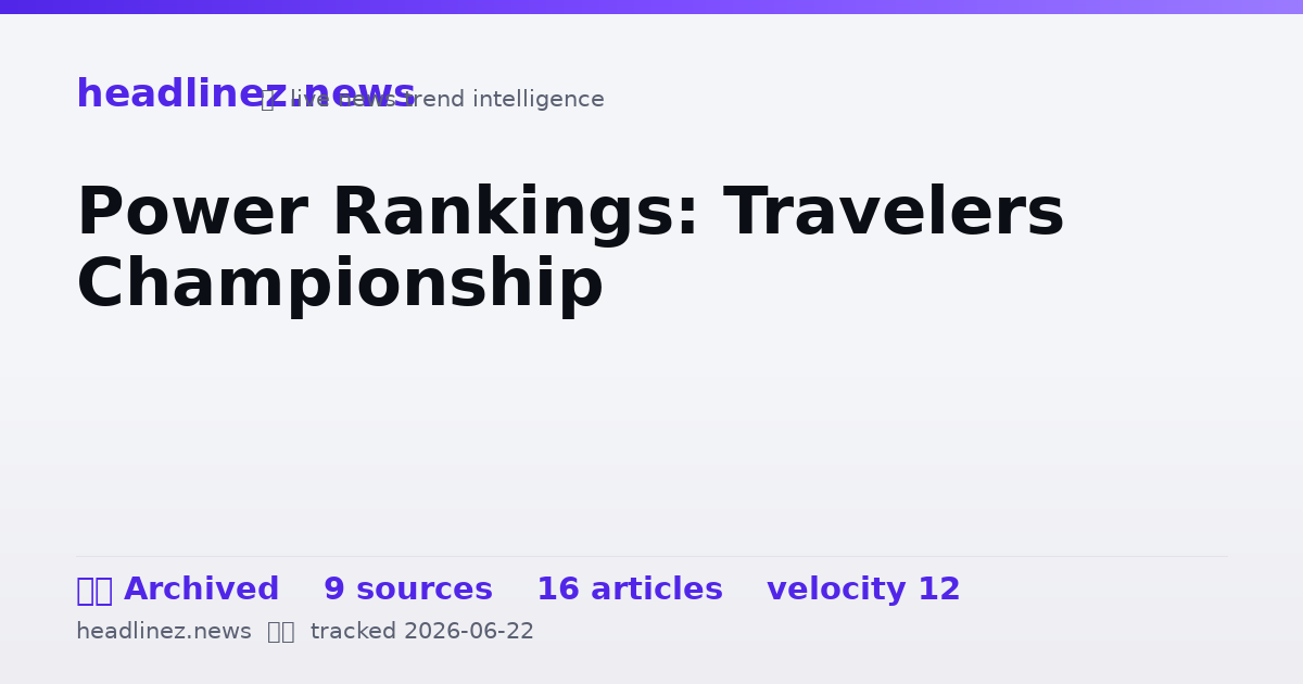 Visual summary for Power Rankings: Travelers Championship