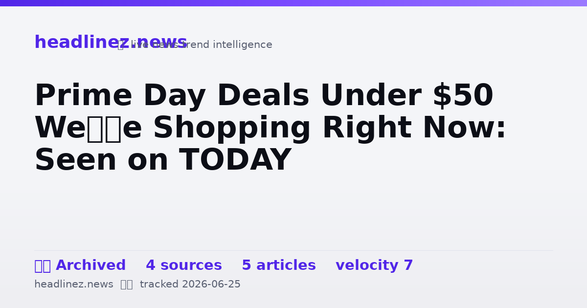 Visual summary for Prime Day Deals Under $50 We’re Shopping Right Now: Seen on TODAY