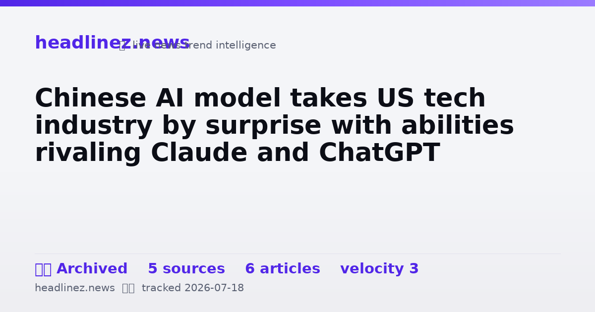 Visual summary for Chinese AI model takes US tech industry by surprise with abilities rivaling Claude and ChatGPT