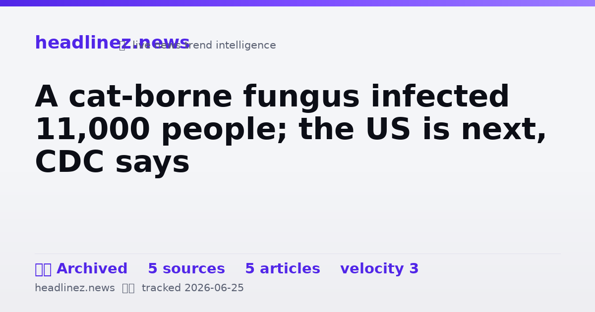 Visual summary for A cat-borne fungus infected 11,000 people; the US is next, CDC says