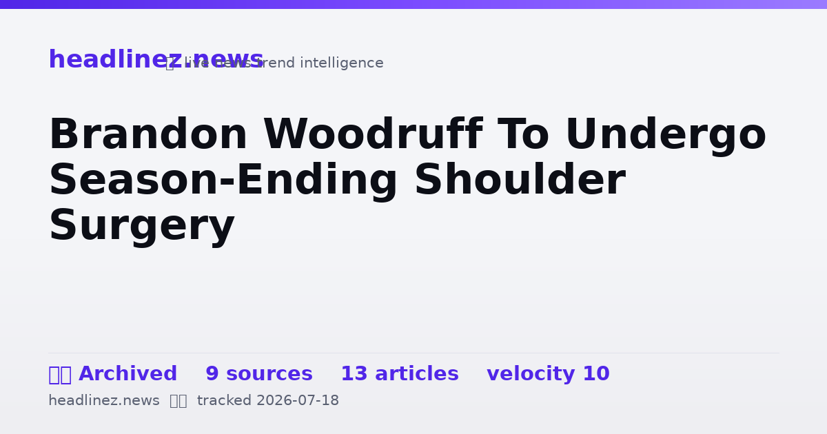 Visual summary for Brandon Woodruff To Undergo Season-Ending Shoulder Surgery