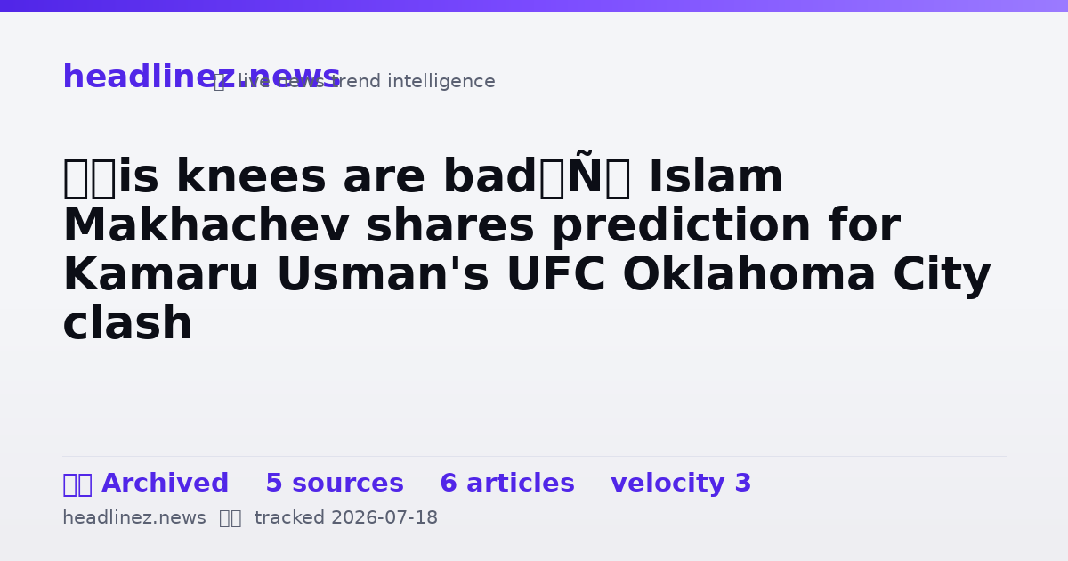 Visual summary for ‘His knees are bad’: Islam Makhachev shares prediction for Kamaru Usman's UFC Oklahoma City clash