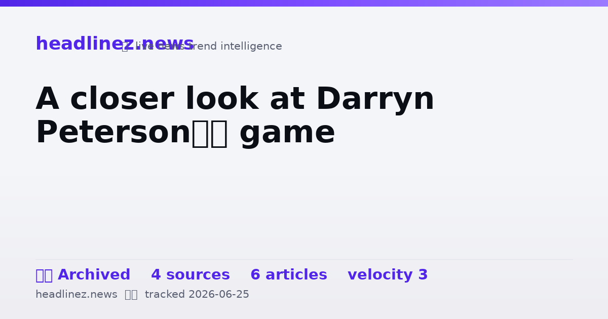 Visual summary for A closer look at Darryn Peterson’s game