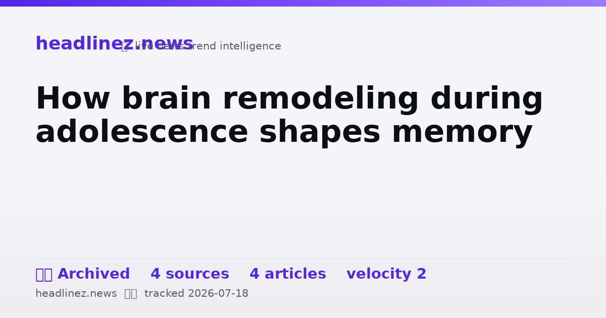 Visual summary for How brain remodeling during adolescence shapes memory