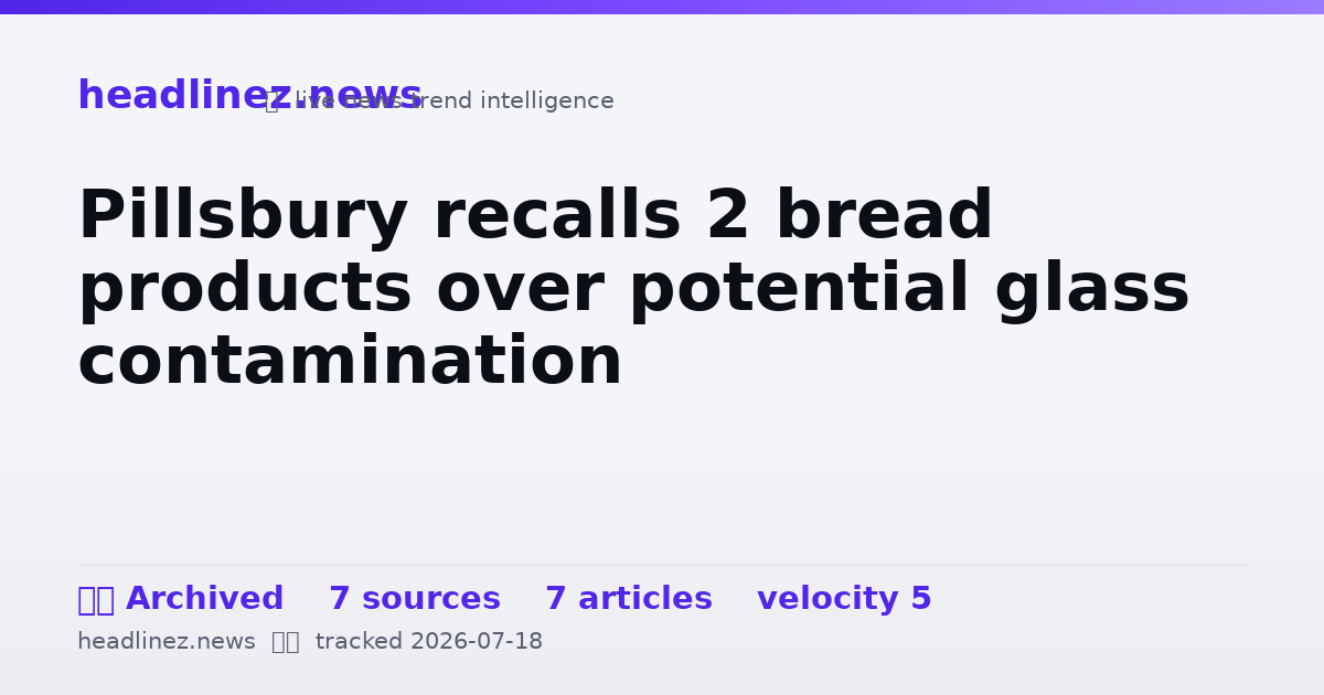 Visual summary for Pillsbury recalls 2 bread products over potential glass contamination