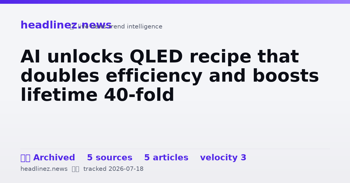 Visual summary for AI unlocks QLED recipe that doubles efficiency and boosts lifetime 40-fold
