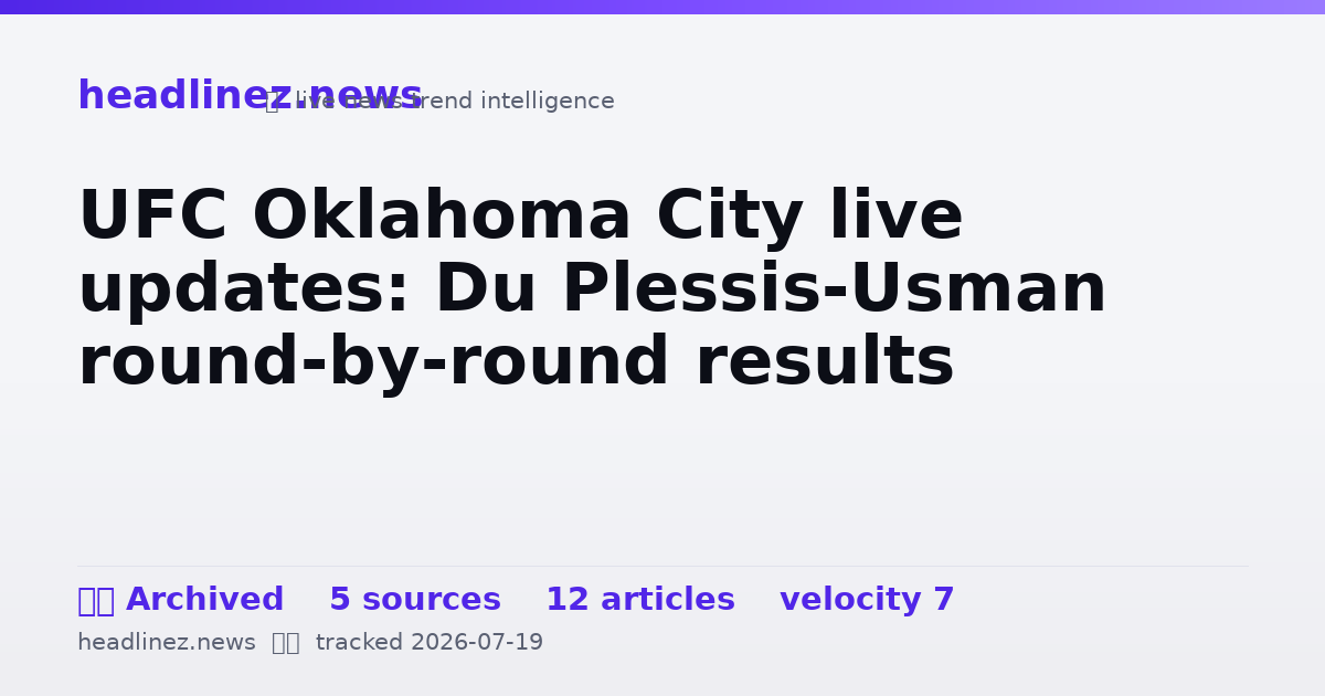Visual summary for UFC Oklahoma City live updates: Du Plessis-Usman round-by-round results