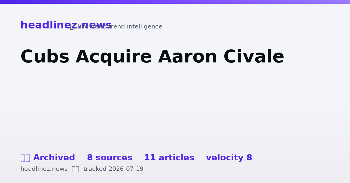 Visual summary for Cubs Acquire Aaron Civale