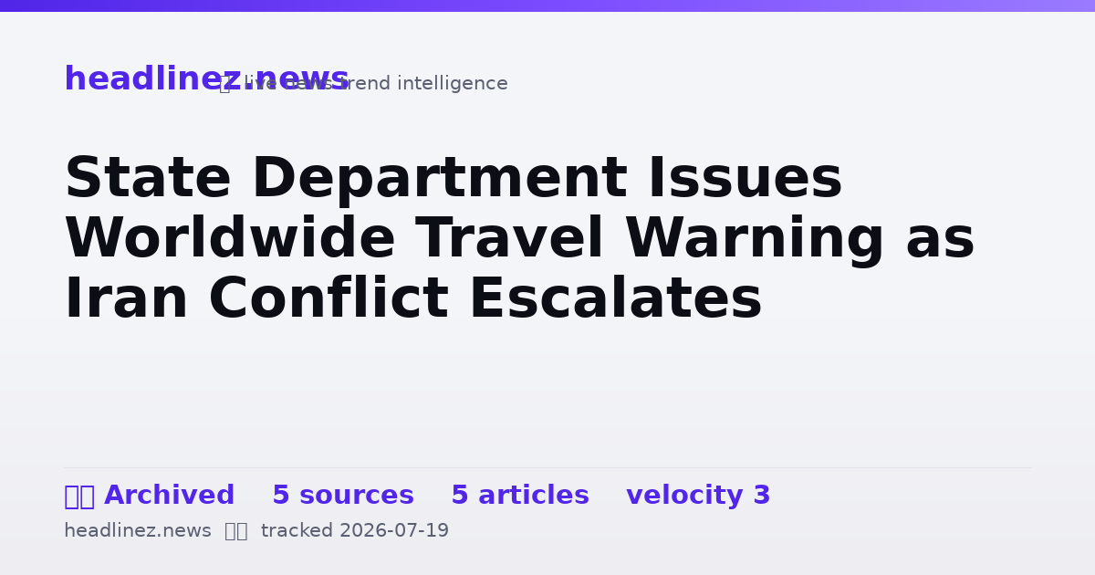 Visual summary for State Department Issues Worldwide Travel Warning as Iran Conflict Escalates